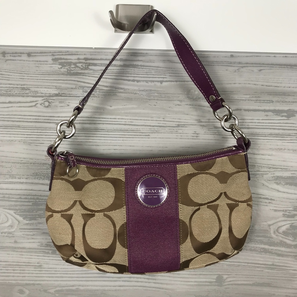 LAST CHANCE!! COACH | Handbag Purple & Jacquard Brown